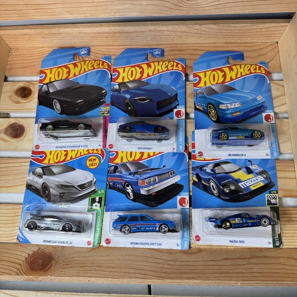 Hot Wheels Japan Mazda Nissan Honda Diecast Car 1:64 Scale Brand New J3 Lot (6)